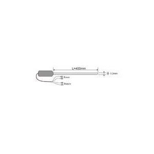 Sonda Pt-100 de alta precision a 4 hilosDiametro externo 2mmLongitud 400 mmCon mango y cable d